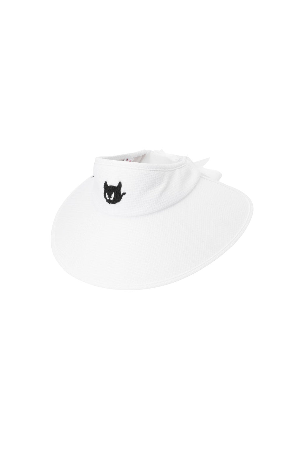 Women Ribbon Wide Visor White