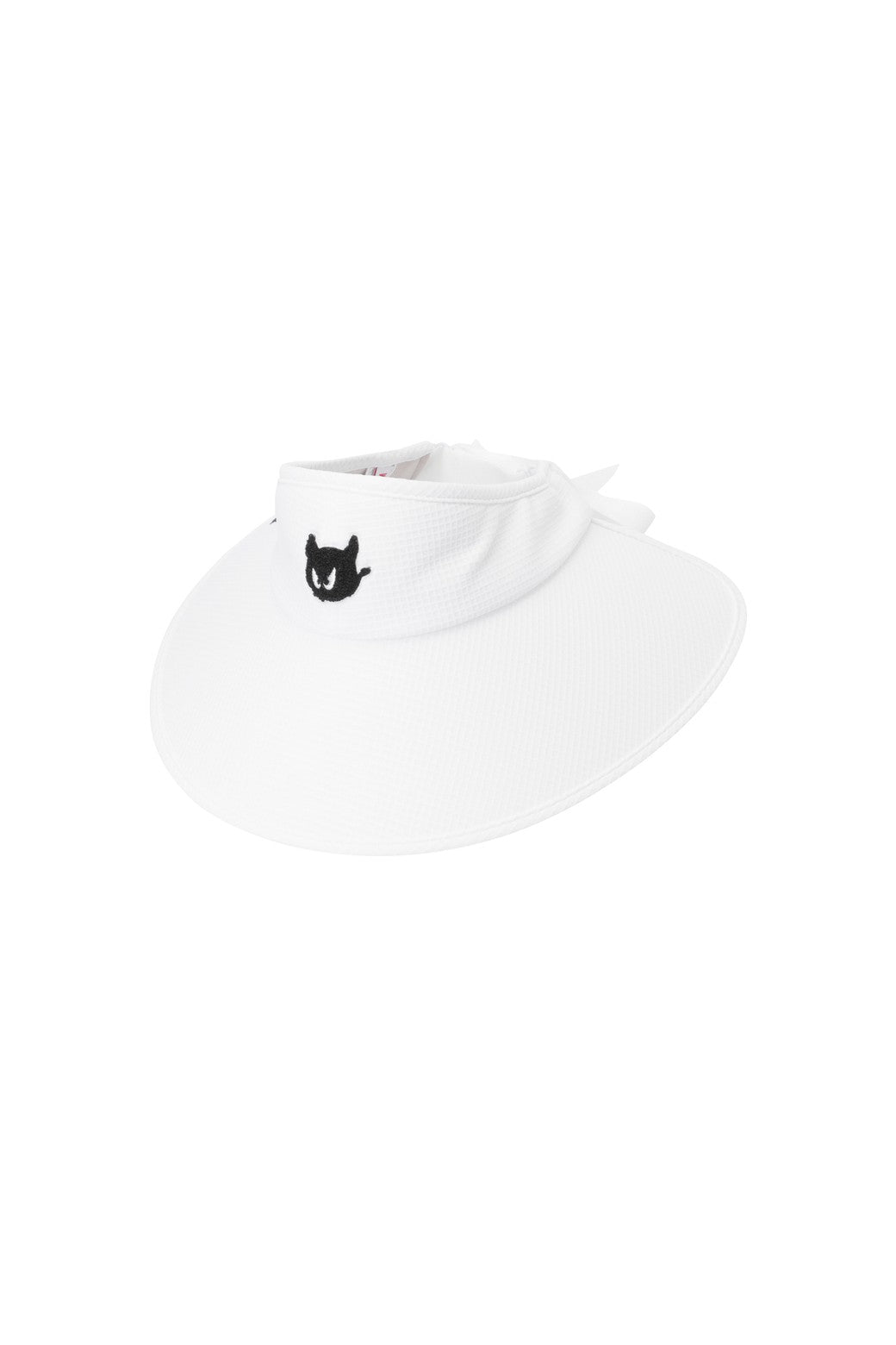 Women Ribbon Wide Visor White