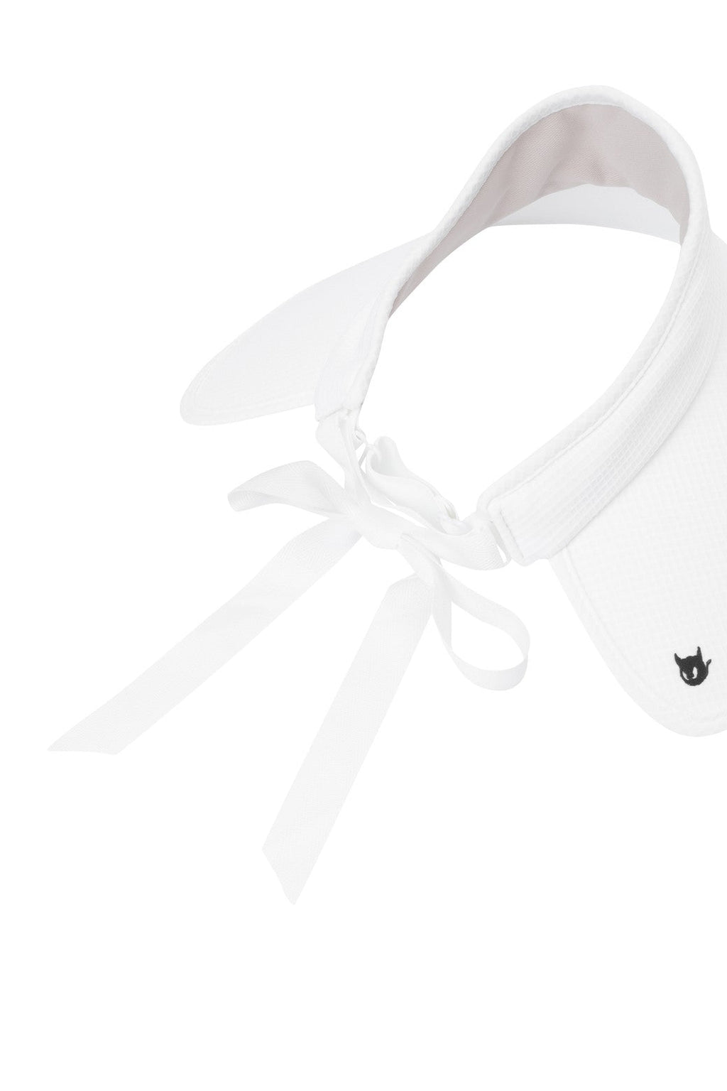 Women Ribbon Wide Visor White