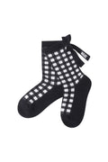 Women's Check Ribbon Socks NAVY