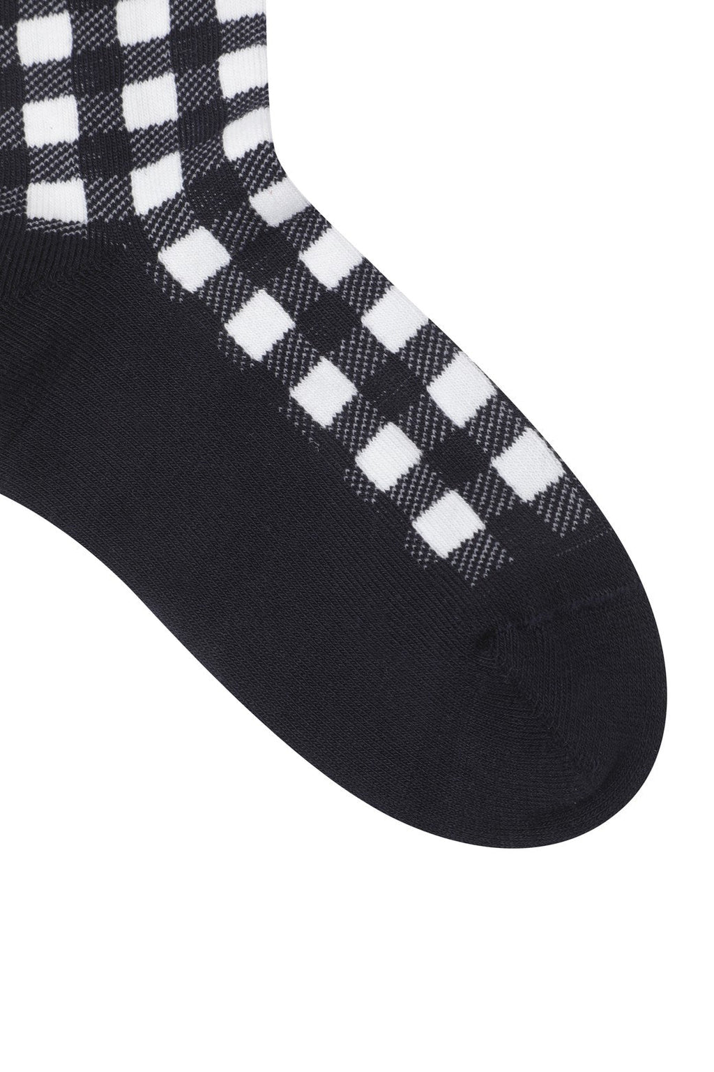 Women's Check Ribbon Socks NAVY