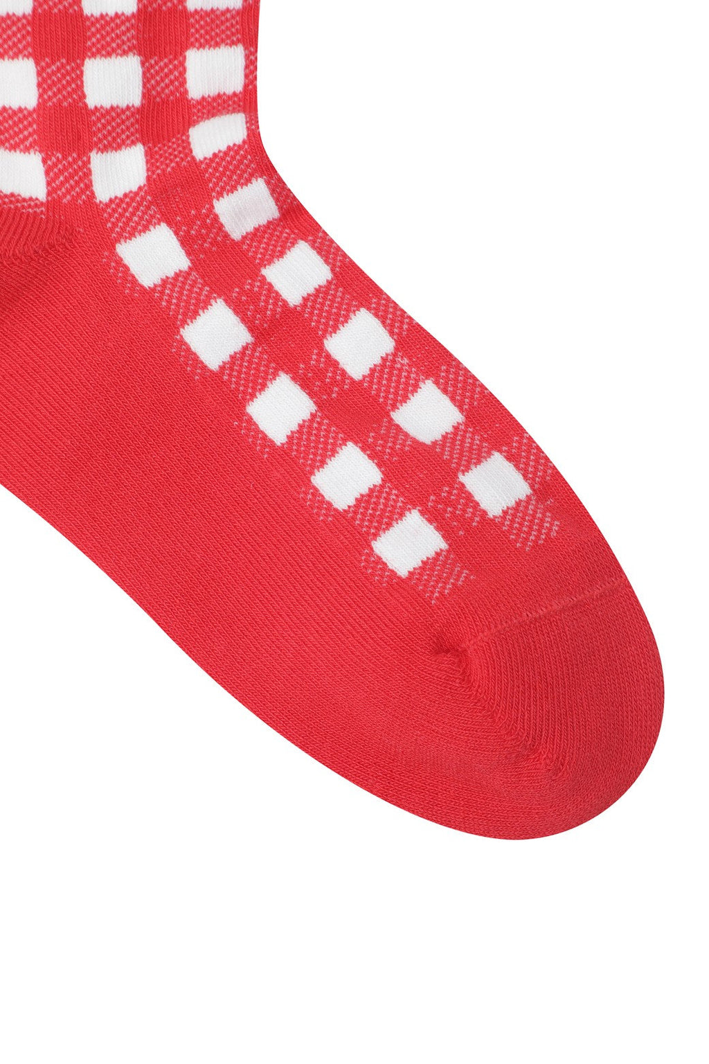 Women's Check Ribbon Socks RED