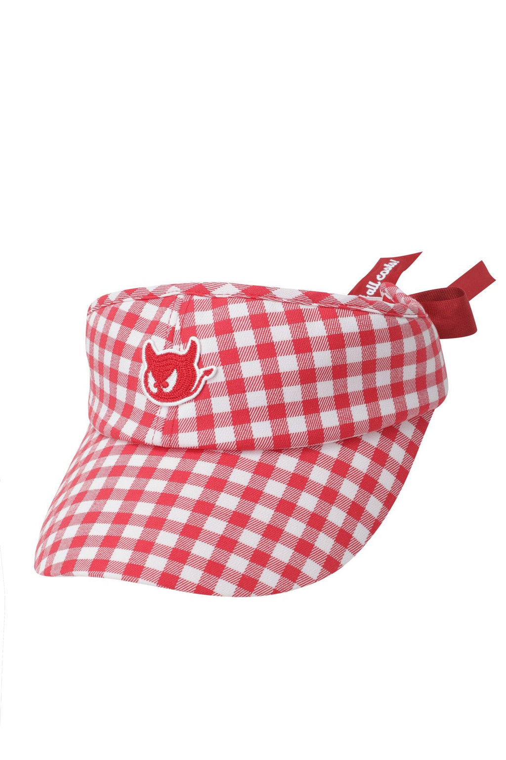 Women's High Top Check Visor RED