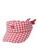 Women's High Top Check Visor RED