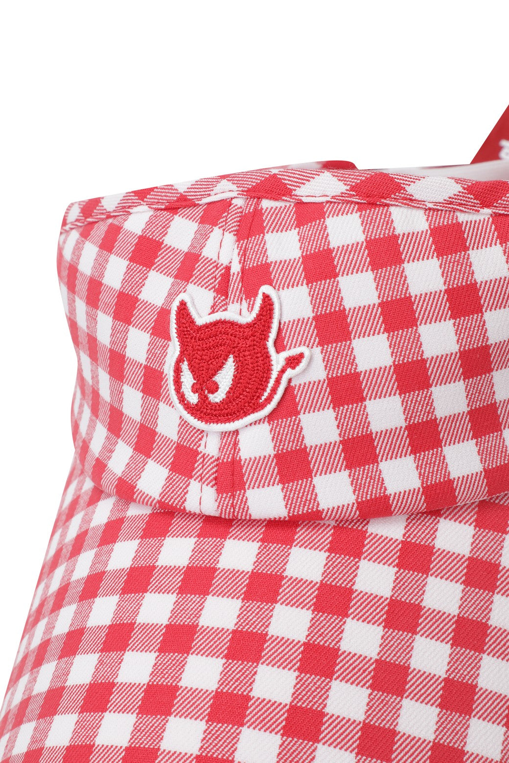 Women's High Top Check Visor RED