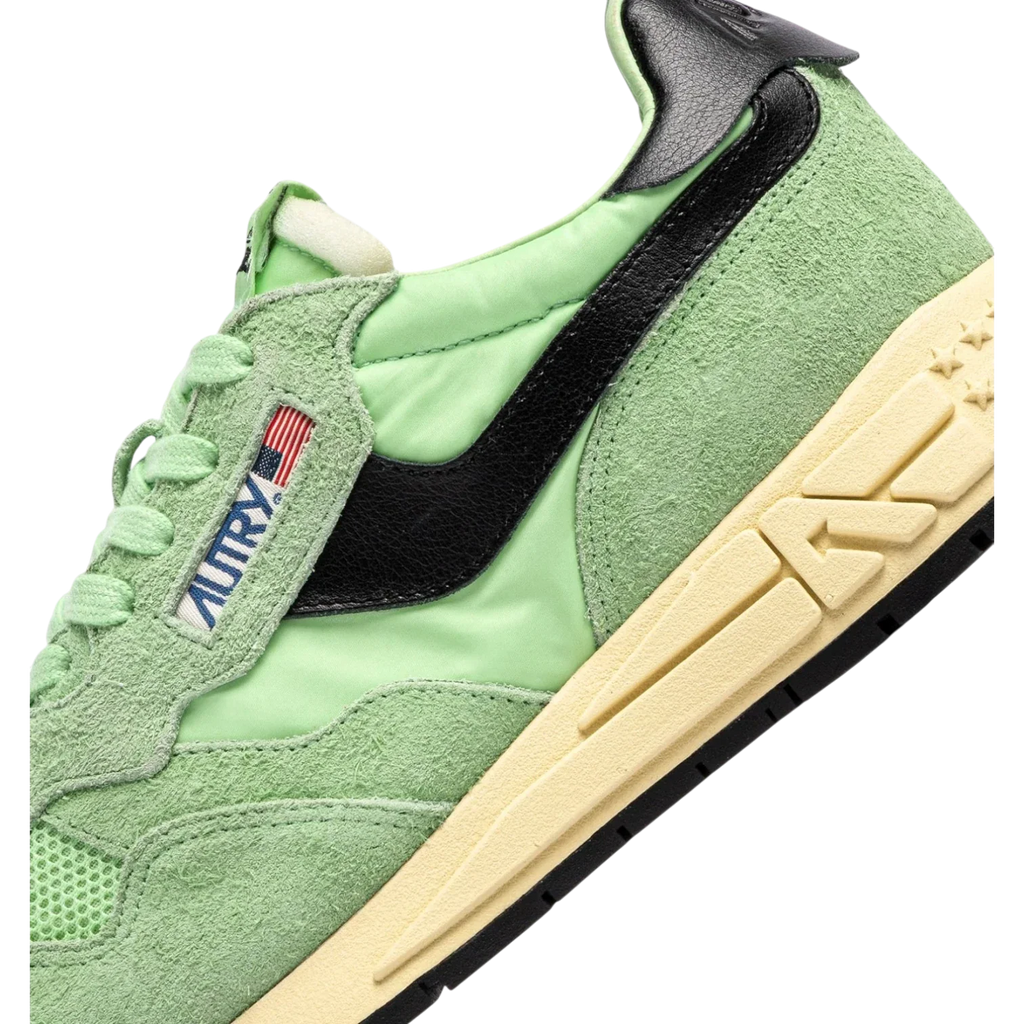 Autry Reelwind Low Sneakers In Pistachio And Black Nylon And Suede Women WWLW-UT40