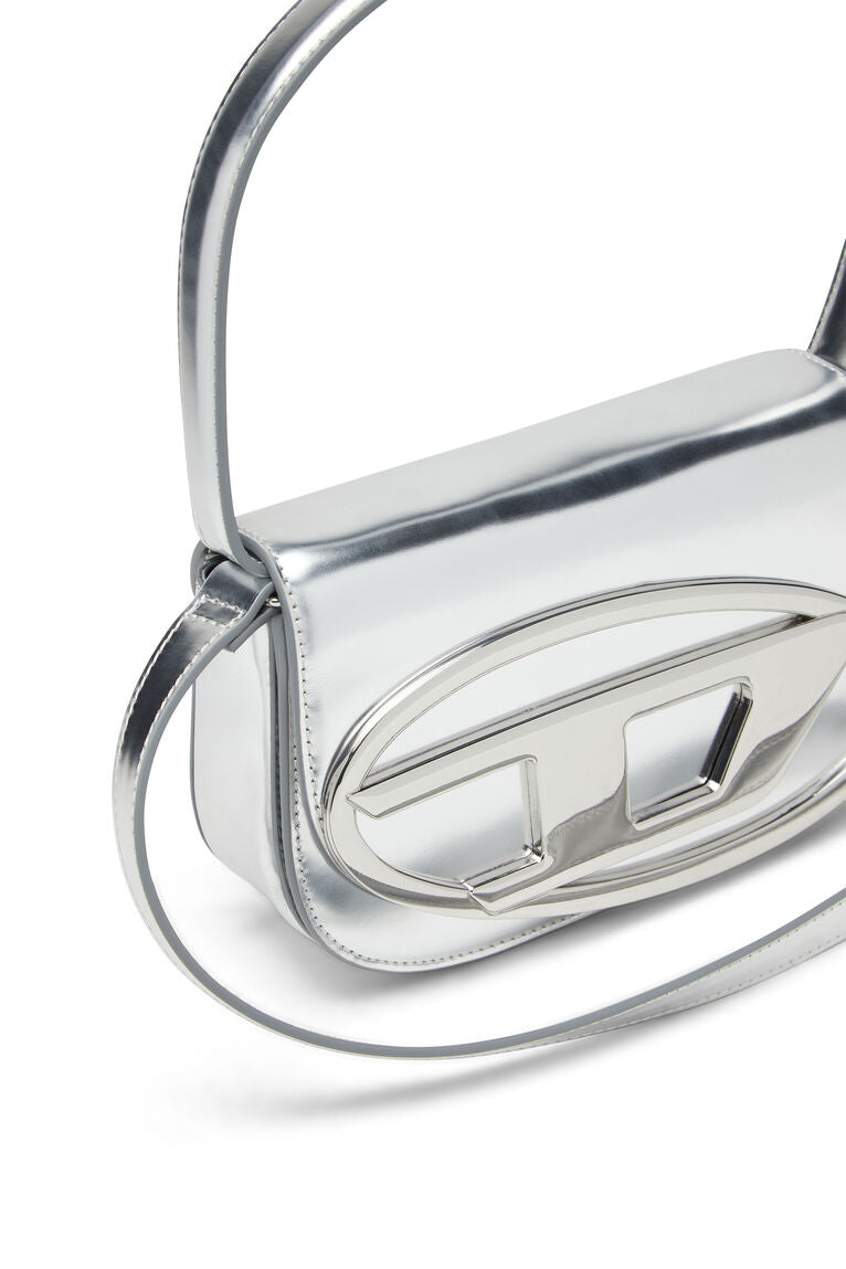 1DR - Iconic shoulder bag in mirrored leather Silver