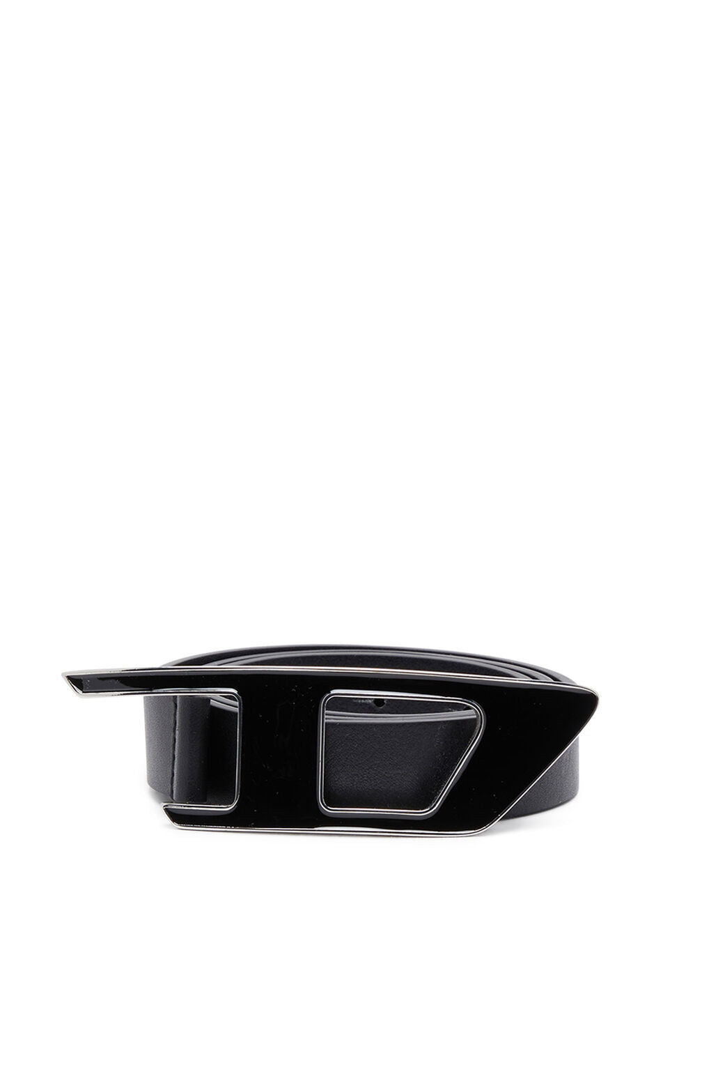 B-Dlogo II Leather belt with enamelled D buckle Black