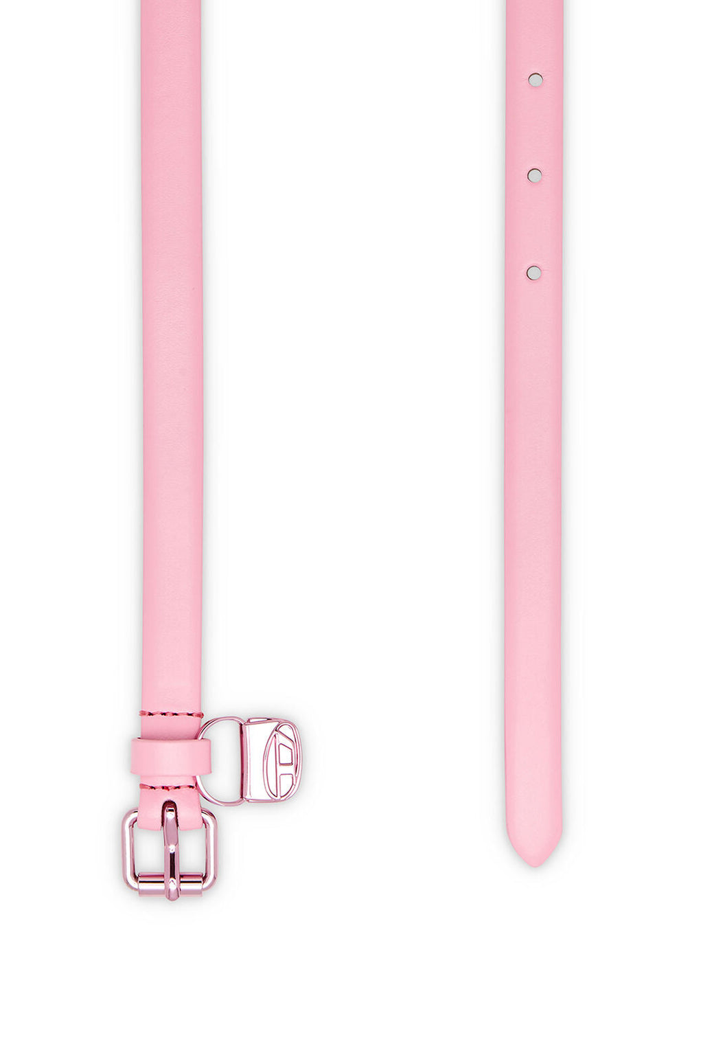 B-Charm Hip Slim leather belt with 1DR bag charm Pink