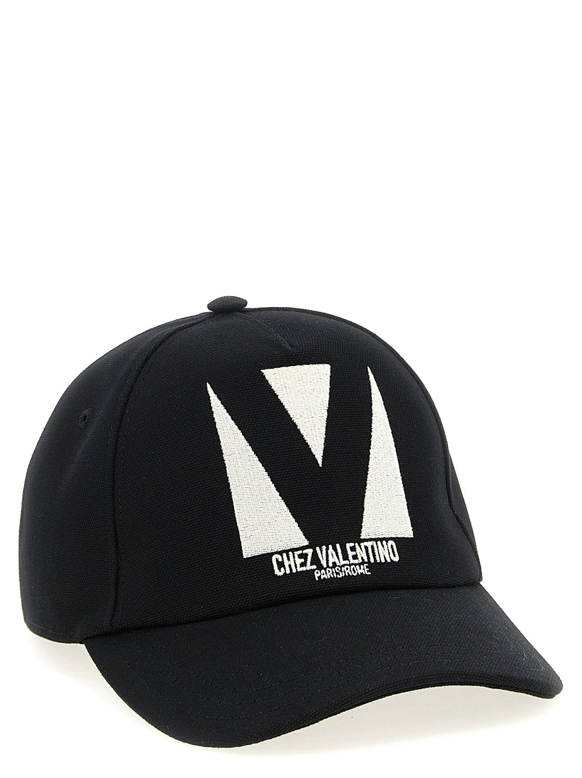 Valentino Garavani Logo-Embroidered Cotton Baseball Cap — Black
