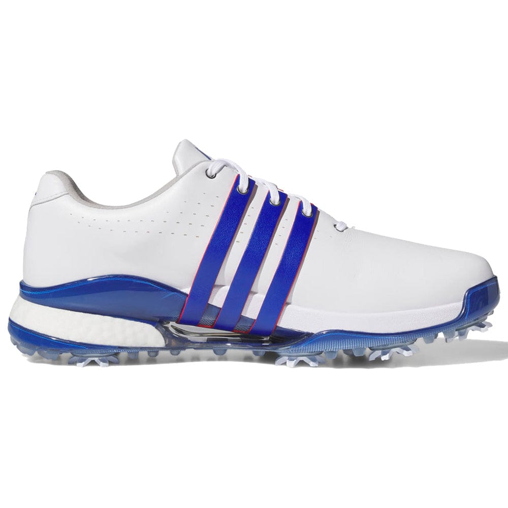 adidas Tour360 24 Waterproof Spiked Shoes - Cloud White/Team Royal Blue/Better Scarlet
