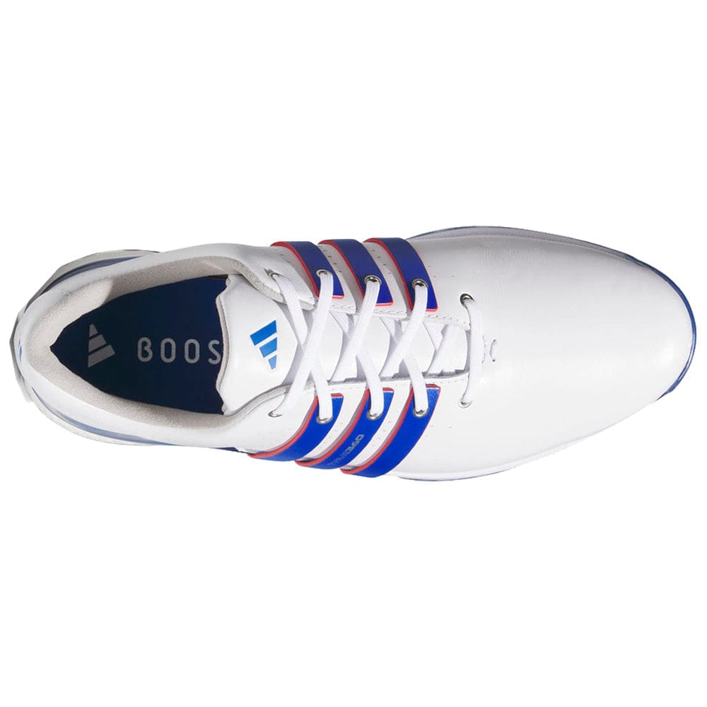 adidas Tour360 24 Waterproof Spiked Shoes - Cloud White/Team Royal Blue/Better Scarlet