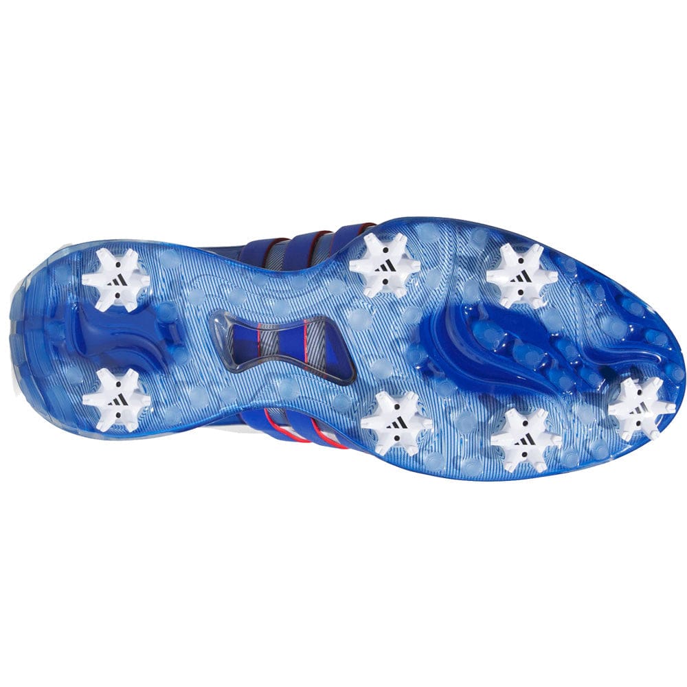 adidas Tour360 24 Waterproof Spiked Shoes - Cloud White/Team Royal Blue/Better Scarlet