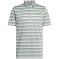 adidas 2 Colour Stripe Polo Shirt - Silver Green/Wonder Silver