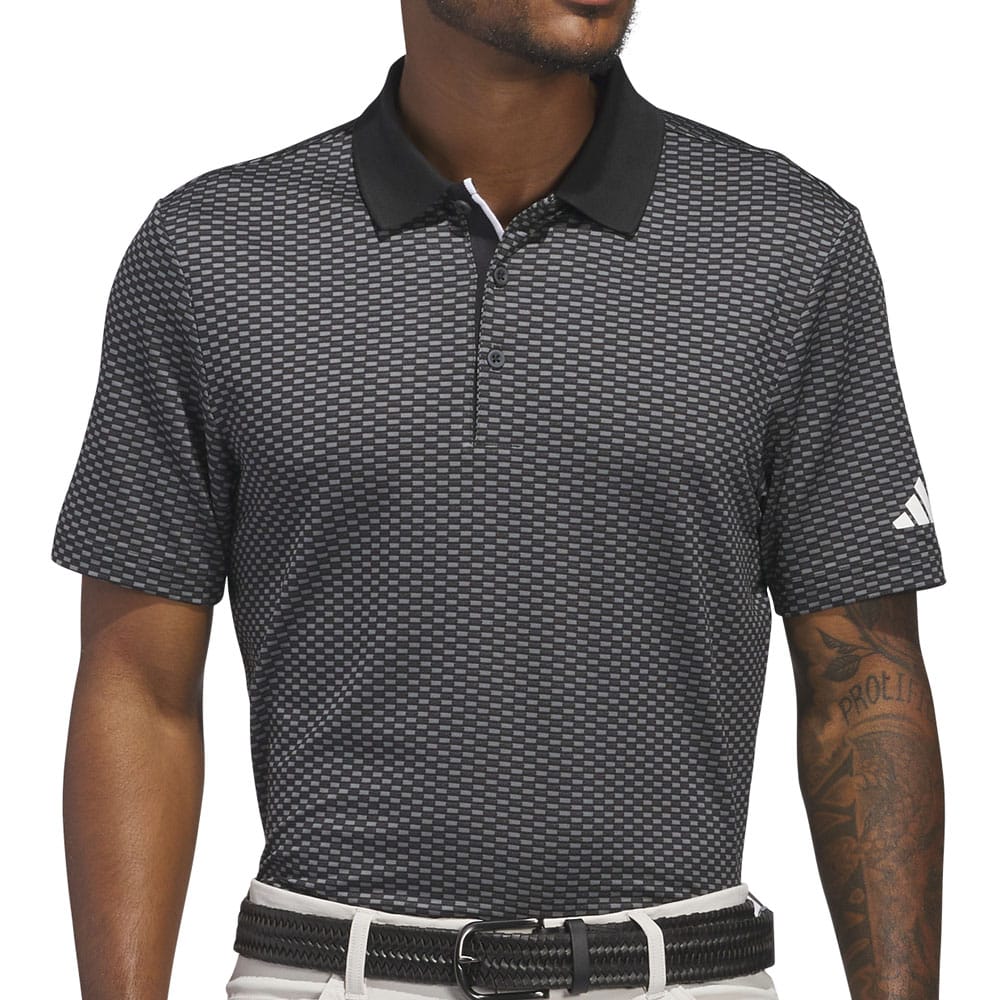 adidas Beyond the Course Textured Polo Shirt - Black