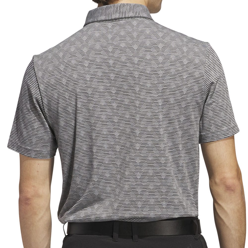 adidas Go-To Printed Stripe Polo Shirt - Grey Three Mel/Black