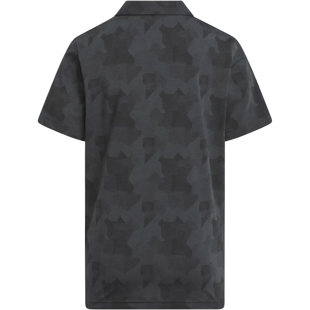 adidas Jr Printed Scripted Polo Shirt - Carbon/Black