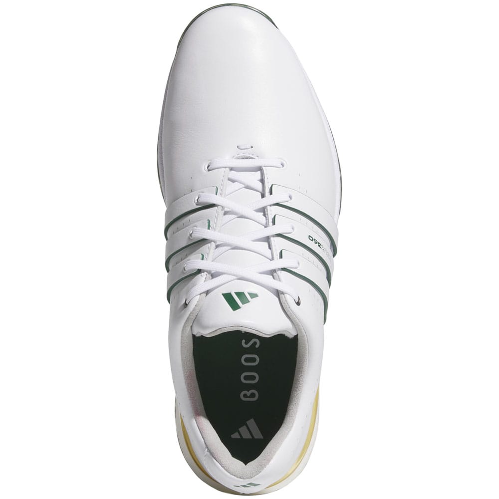 adidas Tour360 24 Spiked Waterproof Shoes - White/Collegiate Green/Yellow