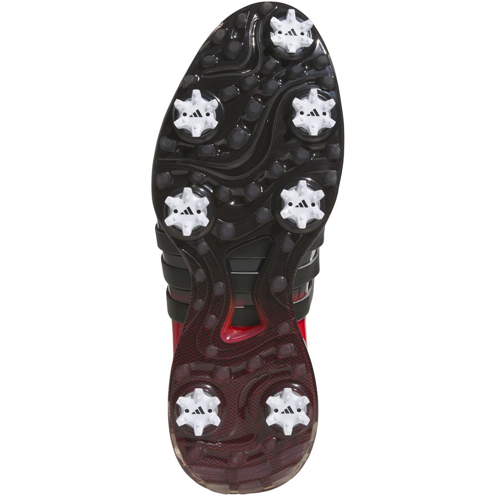 adidas Tour360 24 Spiked Waterproof Shoes - White/Core Black/Lucid Red
