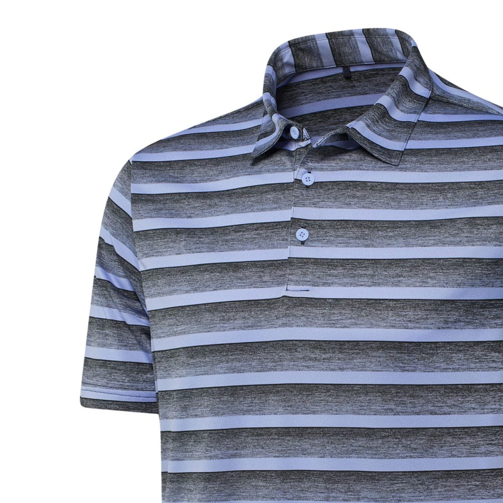 adidas Two-Colour Stripe Polo Shirt - Black/Blue Spark