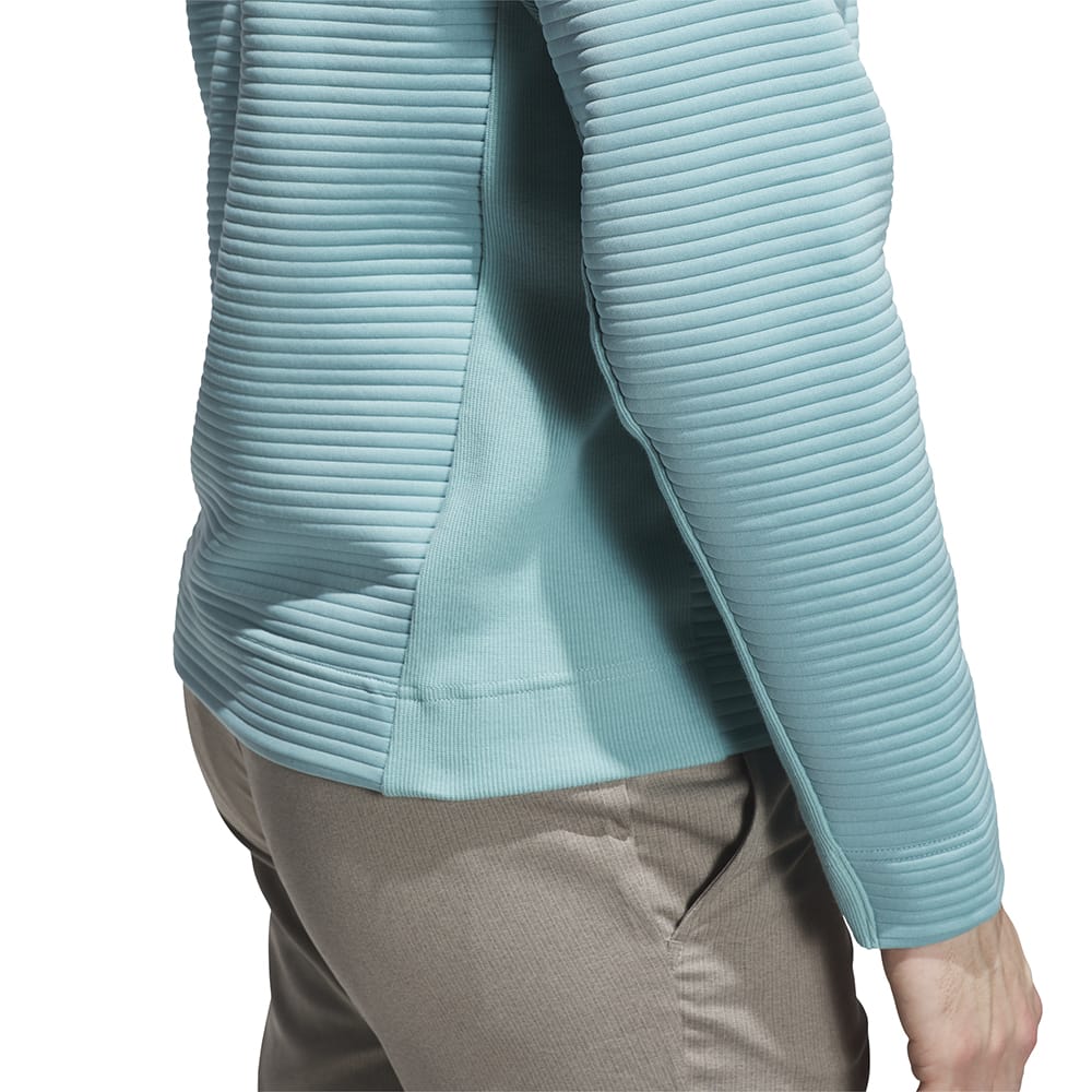 adidas Ultimate365 DWR Textured 1/4 Zip Chest Logo Sweatshirt - Mint Ton