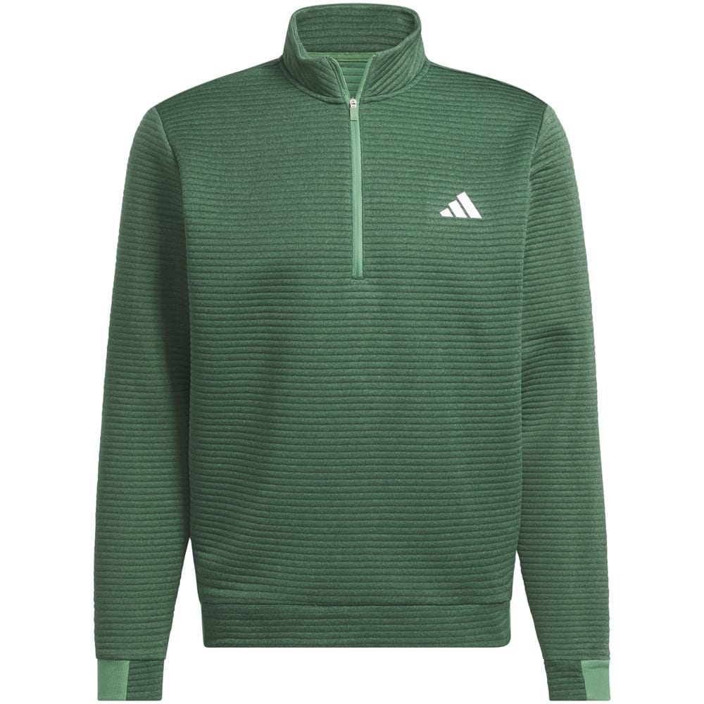 adidas Ultimate365 DWR Textured 1/4 Zip Pullover - Collegiate Green/Preloved Green
