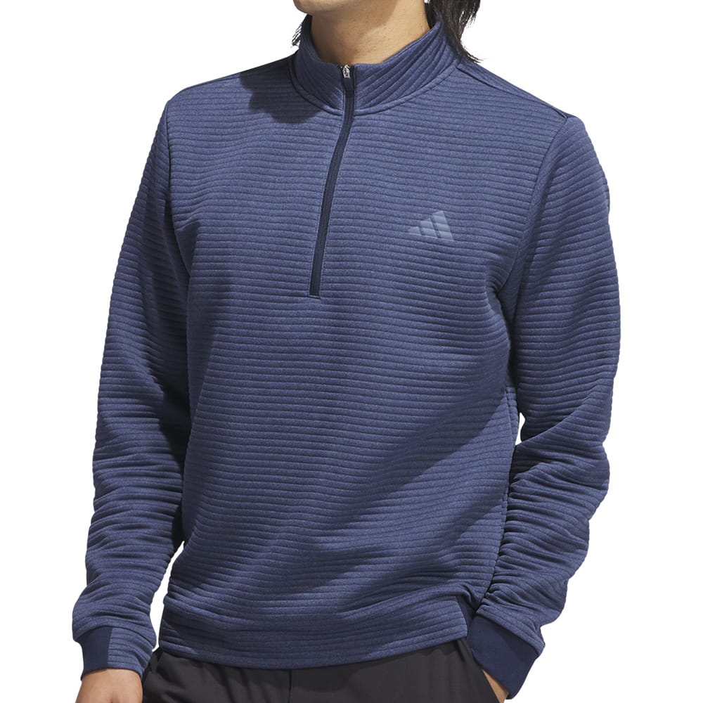 adidas Ultimate365 DWR Textured 1/4 Zip Pullover - Collegiate Navy/Preloved Ink