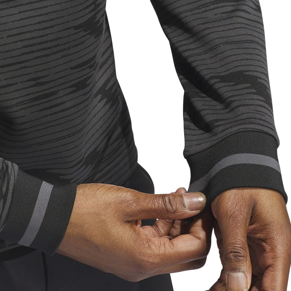 adidas Ultimate365 Linear Stripe 1/4 Zip Pullover - Carbon/Black