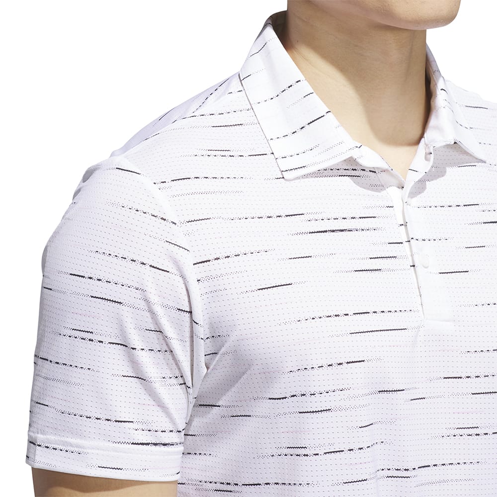 adidas Ultimate365 Mesh Glimmer Print Polo Shirt - Clear Pink