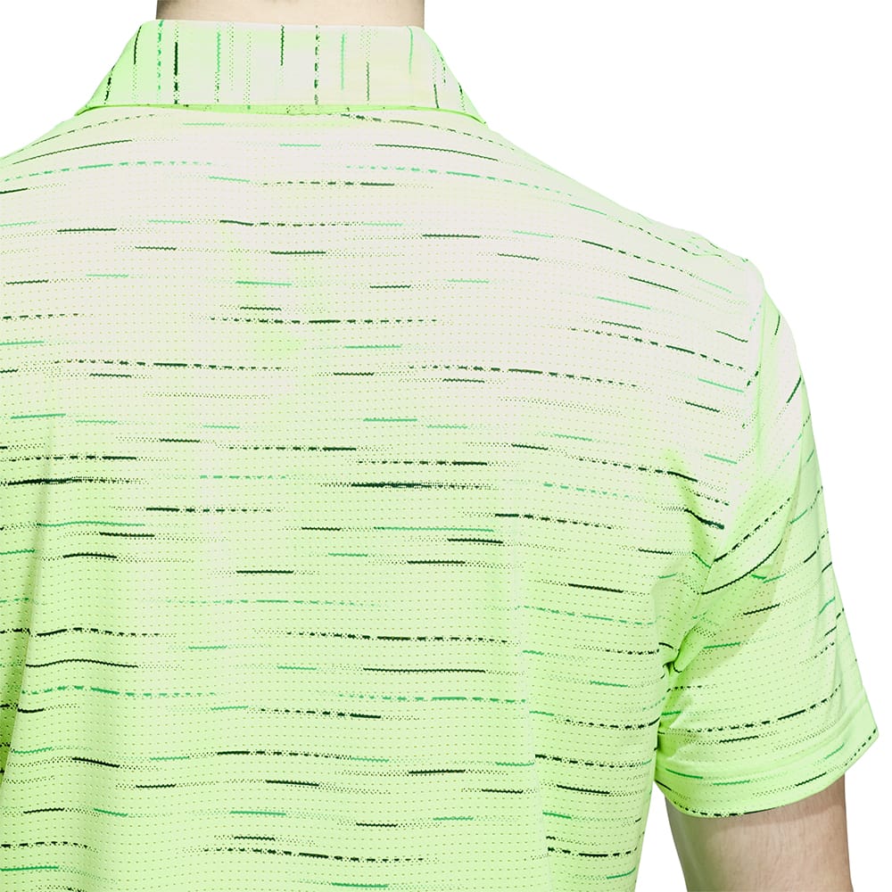 adidas Ultimate365 Mesh Glimmer Print Polo Shirt - Lime Burst