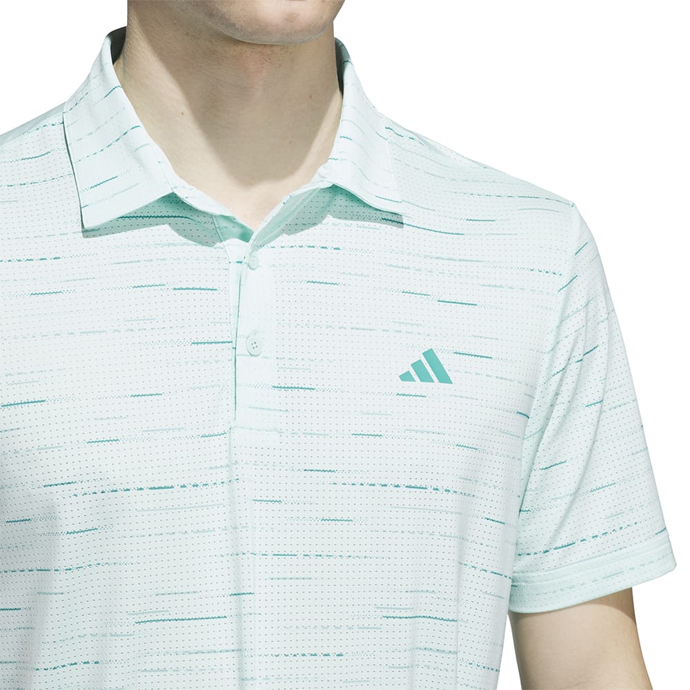 adidas Ultimate365 Mesh Glimmer Print Polo Shirt - Semi Flash Aqua