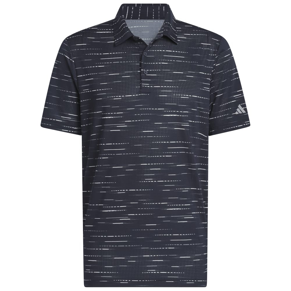adidas Ultimate365 Mesh Glimmer Print Polo Shirt Sleeve Logo - Collegiate Navy