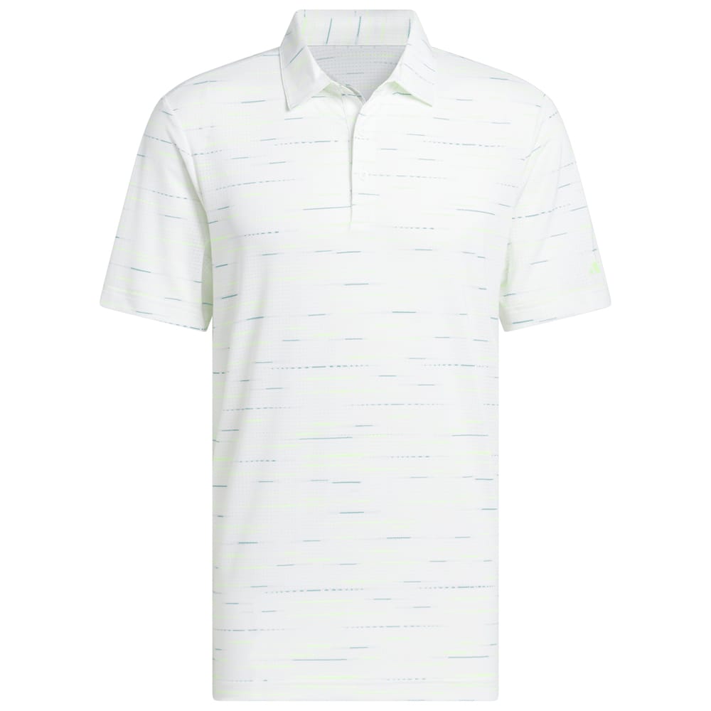 adidas Ultimate365 Mesh Glimmer Print Polo Shirt Sleeve Logo - White
