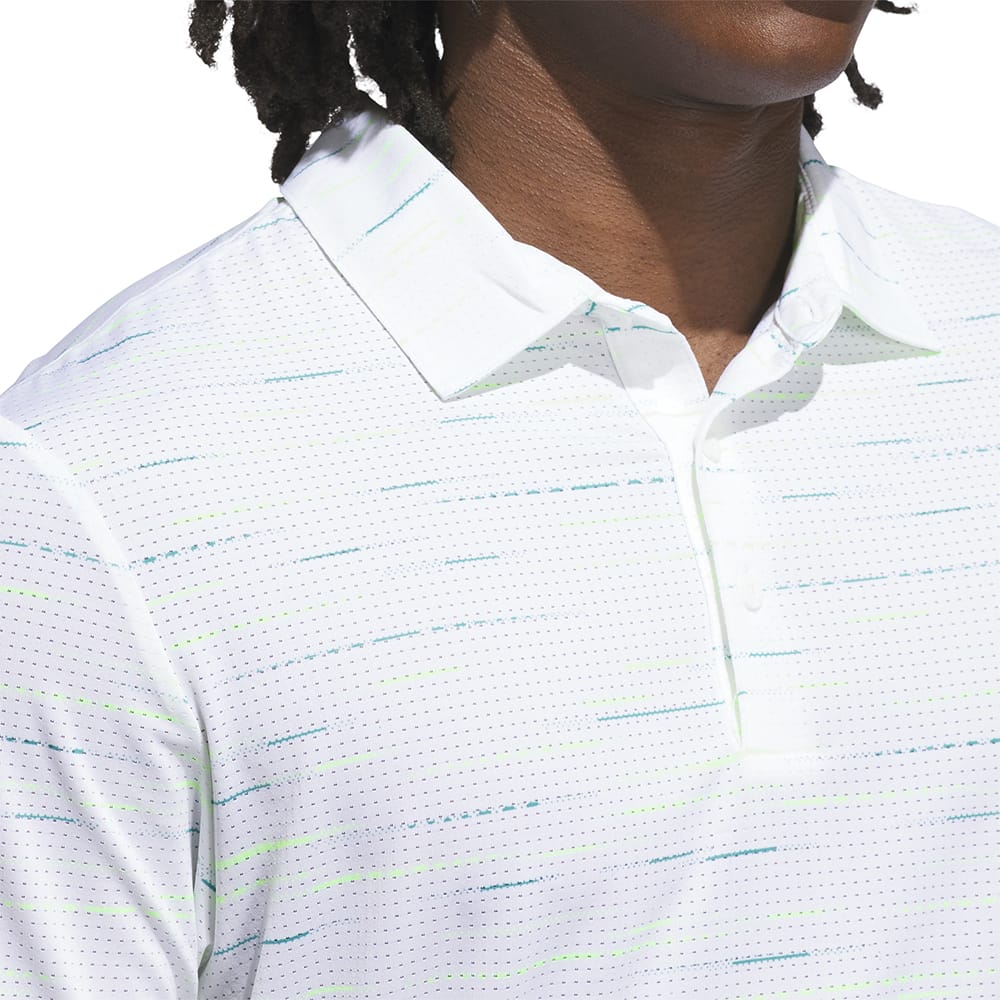 adidas Ultimate365 Mesh Glimmer Print Polo Shirt Sleeve Logo - White