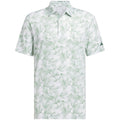 adidas Ultimate365 Mesh Print Polo Shirt - White/Preloved Green
