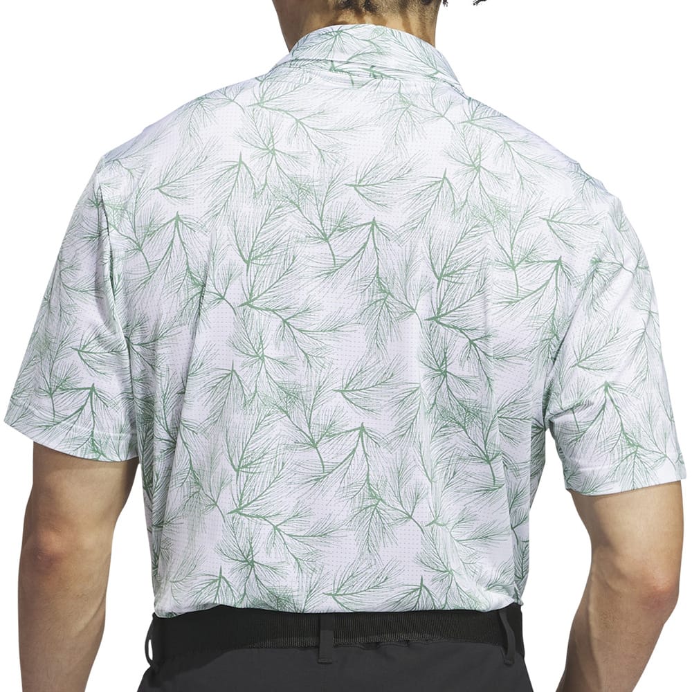 adidas Ultimate365 Mesh Print Polo Shirt - White/Preloved Green
