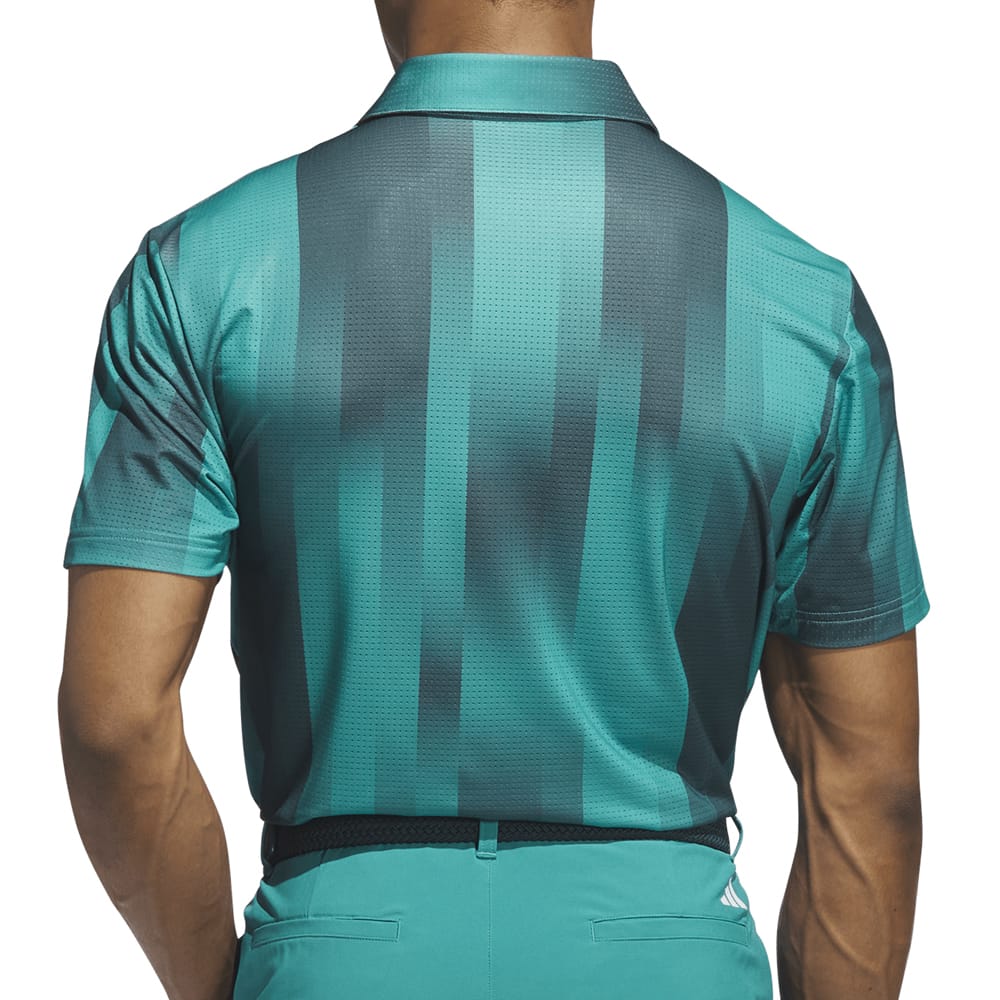 adidas Ultimate365 Mesh Radiant Print Polo Shirt - Pure Teal/Aurora Ivy