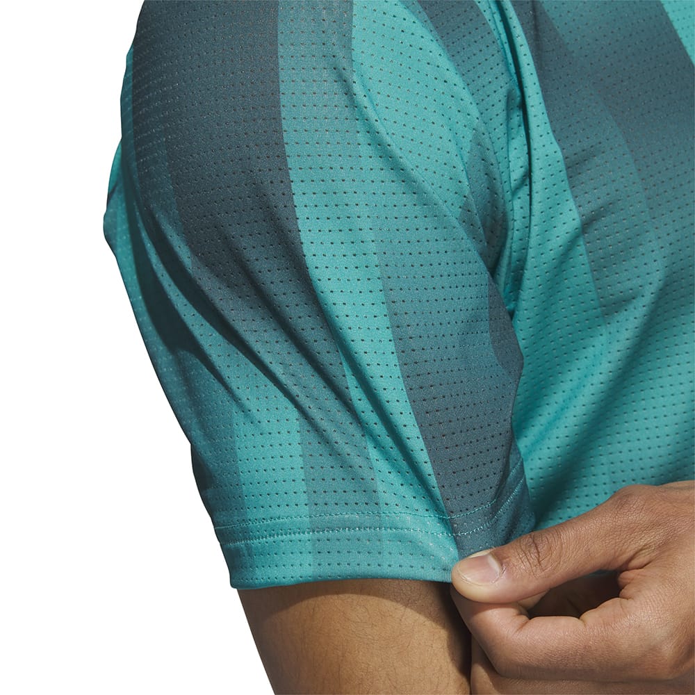 adidas Ultimate365 Mesh Radiant Print Polo Shirt - Pure Teal/Aurora Ivy