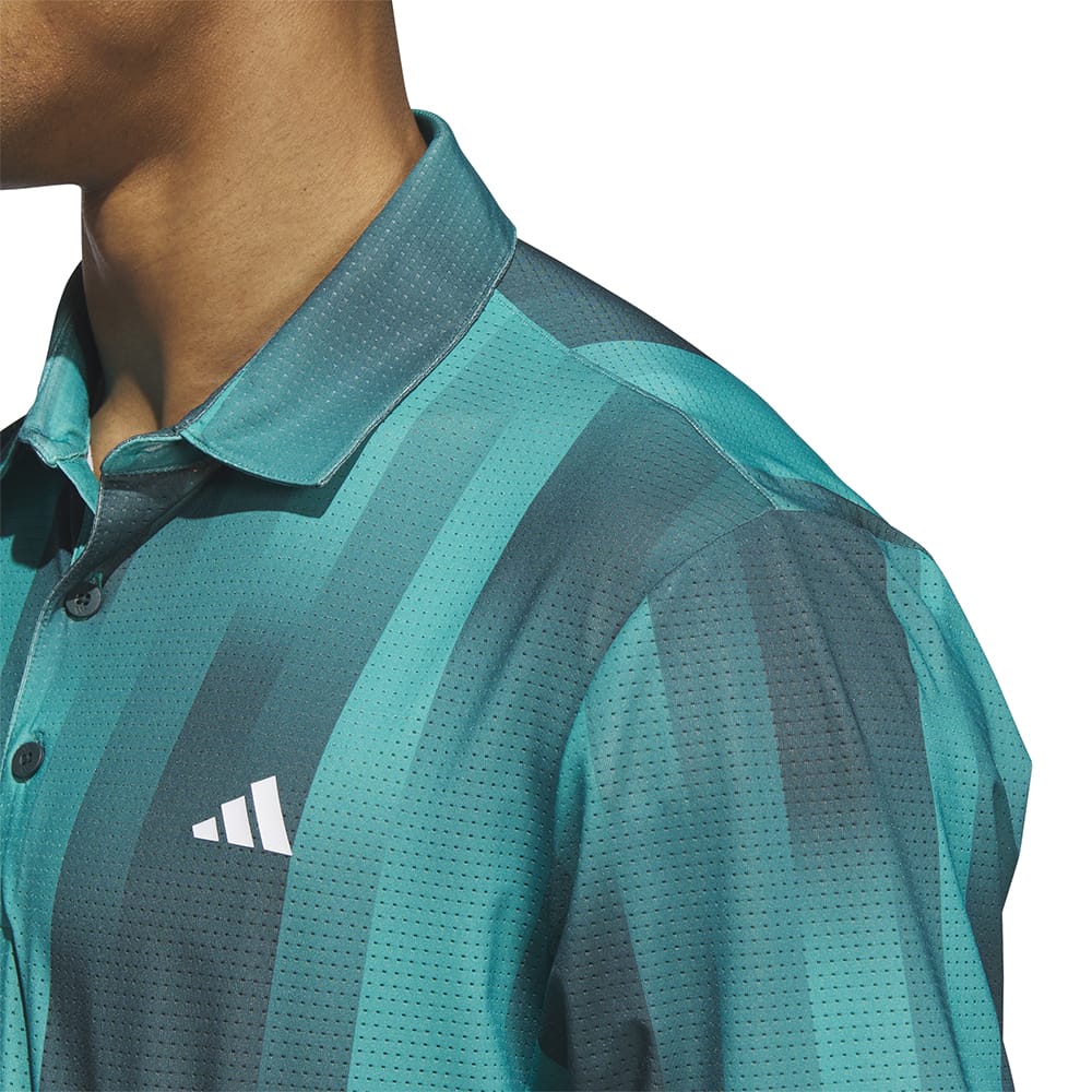 adidas Ultimate365 Mesh Radiant Print Polo Shirt - Pure Teal/Aurora Ivy