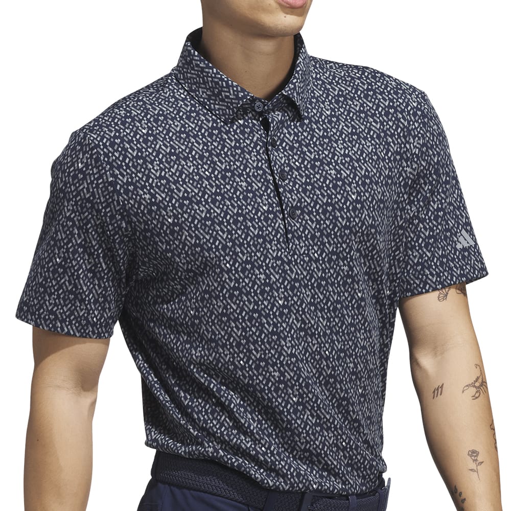 adidas Ultimate365 Micro Argyle Polo Shirt - Collegiate Navy/Grey Three