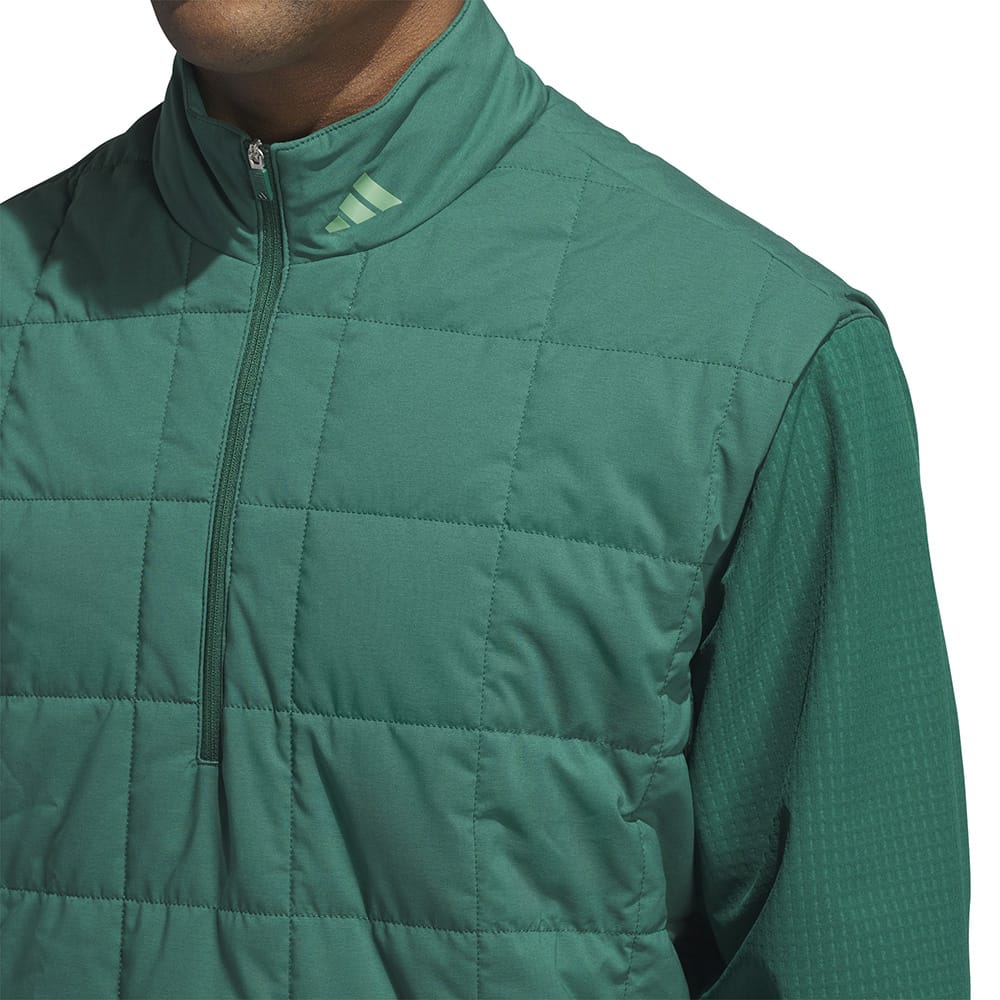adidas Ultimate365 Quilted DWR 1/2 Zip Pullover - Collegiate Green