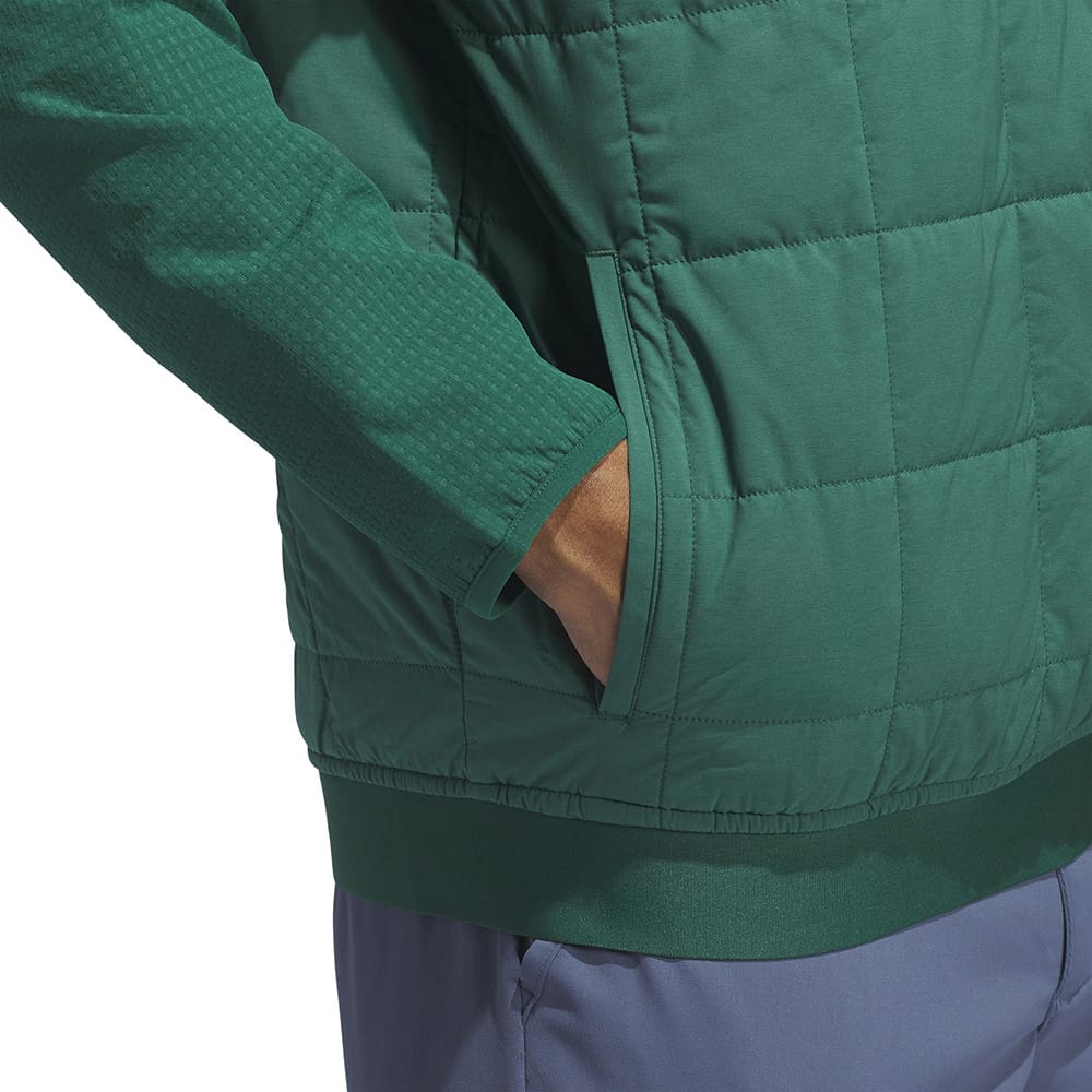 adidas Ultimate365 Quilted DWR 1/2 Zip Pullover - Collegiate Green