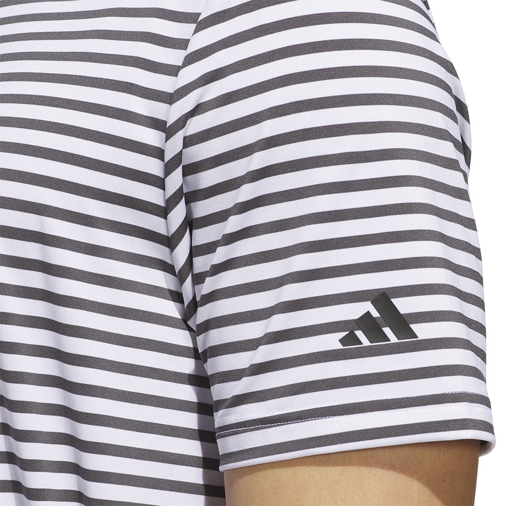 adidas Ultimate365 Stripe Polo Shirt - White/Grey Six