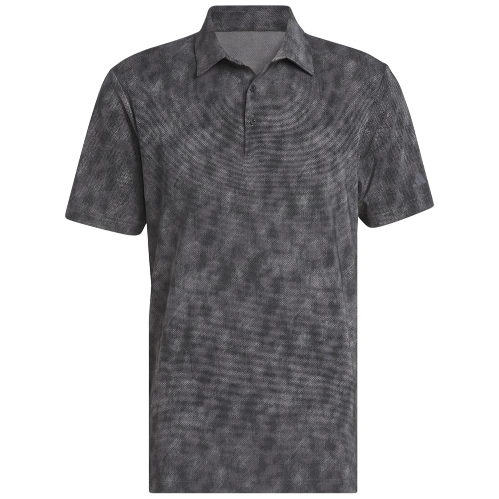adidas Ultimate365 Textured Print Polo Shirt - Black/Grey Five