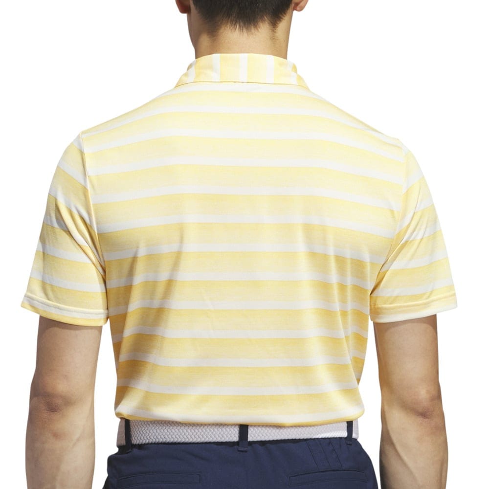 adidas 2 Colour Stripe Polo Shirt - Semi Spark/Ivory