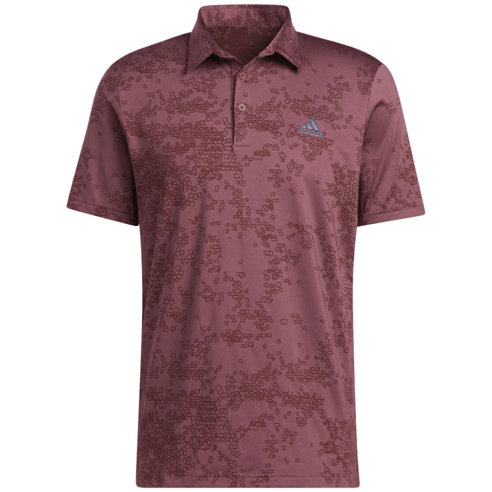 adidas Jacquard Polo Shirt - Quiet Crimson/Fox Brown