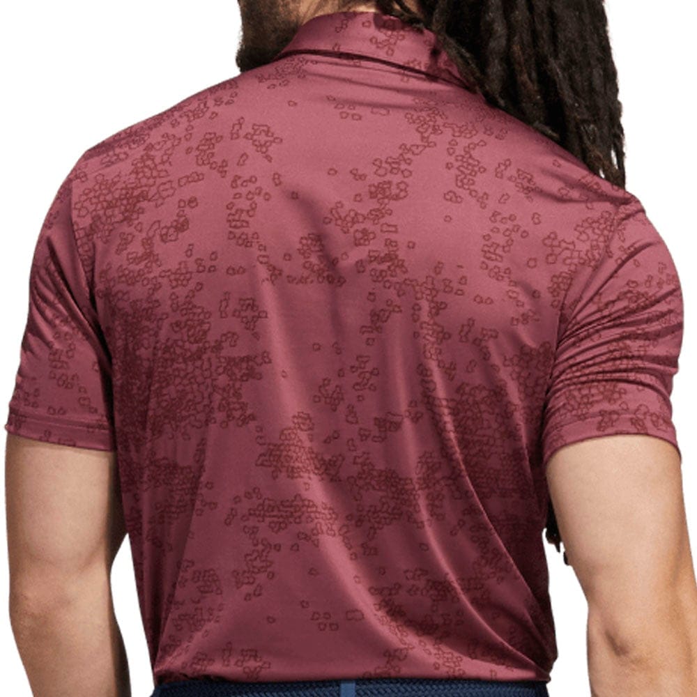 adidas Jacquard Polo Shirt - Quiet Crimson/Fox Brown