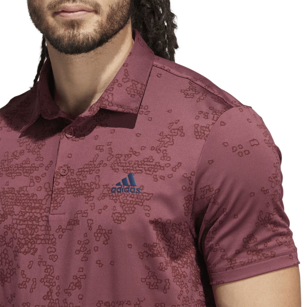 adidas Jacquard Polo Shirt - Quiet Crimson/Fox Brown