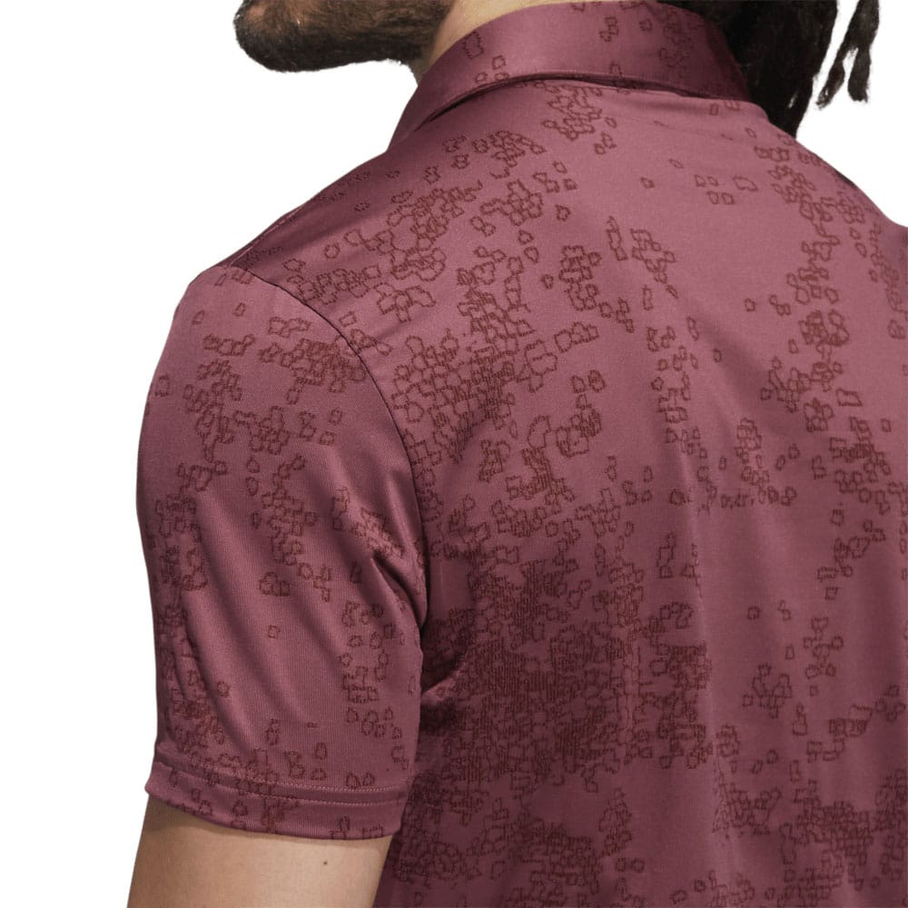 adidas Jacquard Polo Shirt - Quiet Crimson/Fox Brown