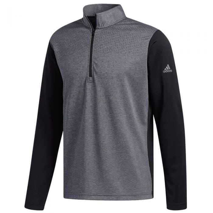 adidas Lightweight UPF Layering Pullover - Black Heather/Black